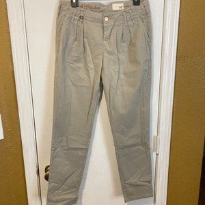 MET Chino & Friends women's size 27 tapered & pleated button fly pants 30x28
